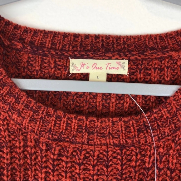 It’s Our Time NEW Junior’s L Scoop Neck Side Tie Detail Pullover Knit Sweater - Picture 3 of 6